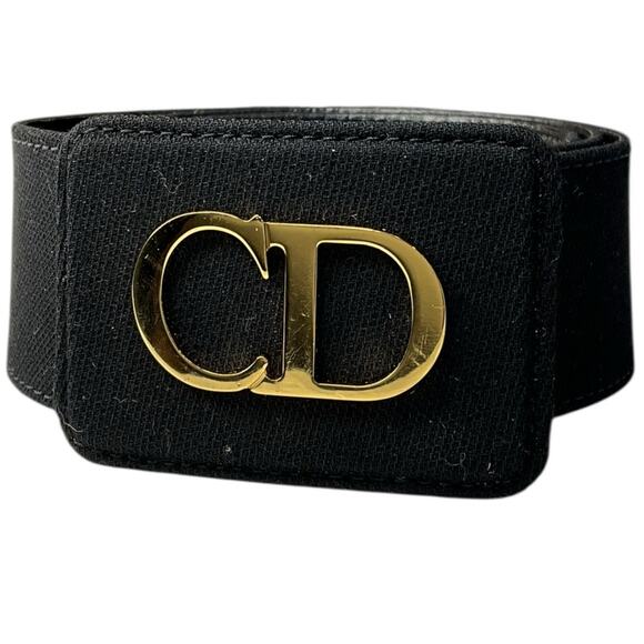 CD01. Christian Dior Leather and Cloth Belt - Picture 1 of 3